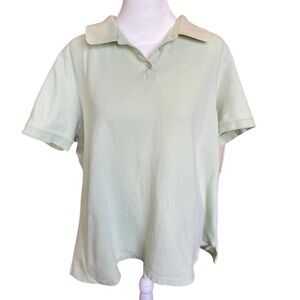 Croft & Barrow classic collared blouse pale green
